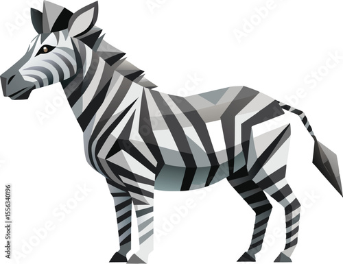 Zebra Low Poly Vector Illustration in Geometric Polygonal Style for Wildlife