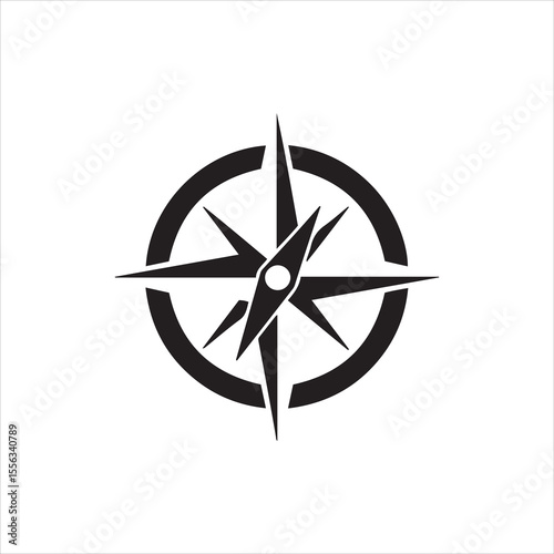 Classic nautical compass rose symbol for direction and exploration