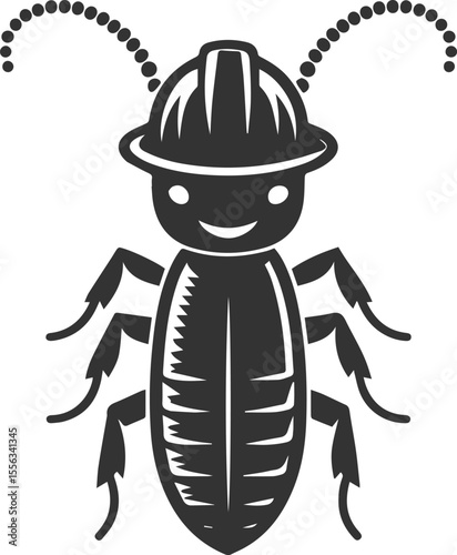 Black vector clipart termite insect animal silhouette illustration