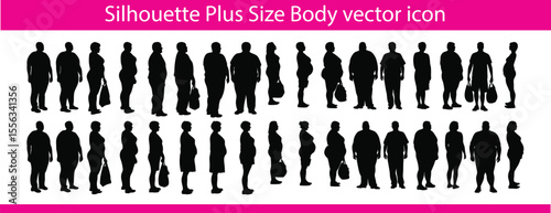 Silhouette Plus Size Body vector icon