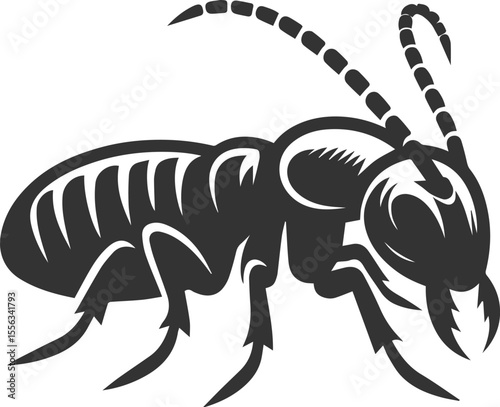 Black vector clipart termite insect animal silhouette illustration
