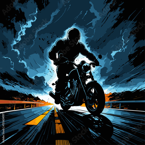 biker vector illustration with details and realism