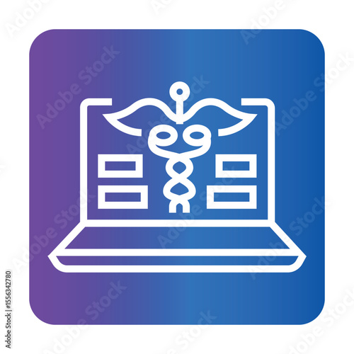 digitalization healthcare color flat icon. Sign for web page, mobile app,
