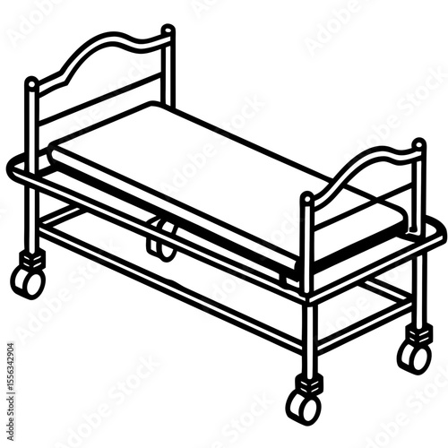 Emergency Room Bed Vector Style