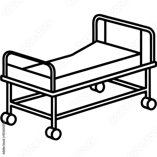Emergency Room Bed Vector Style