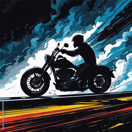 biker vector illustration with details and realism