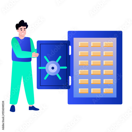A flat style illustration showing brute force