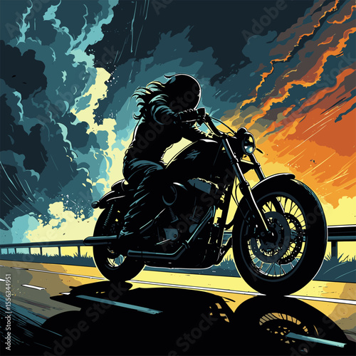 biker vector illustration with details and realism