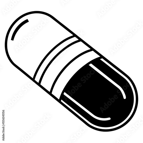Health Capsule Line Vector