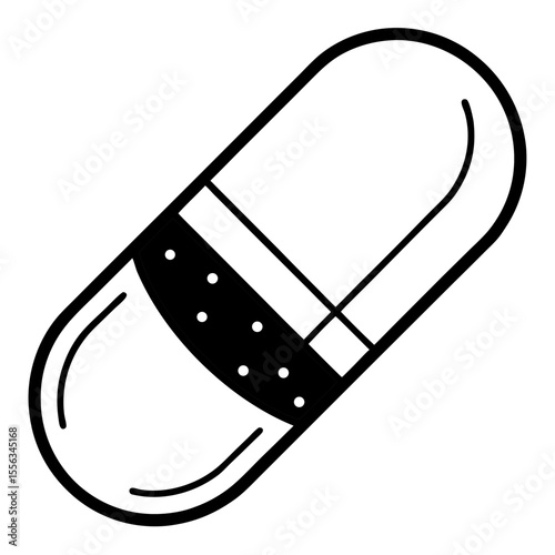 Health Capsule Line Vector