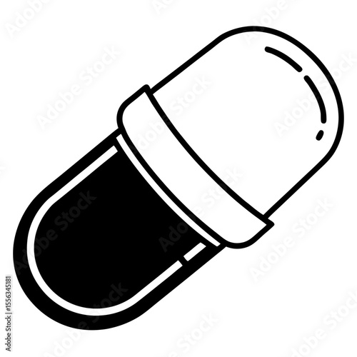 Health Capsule Line Vector