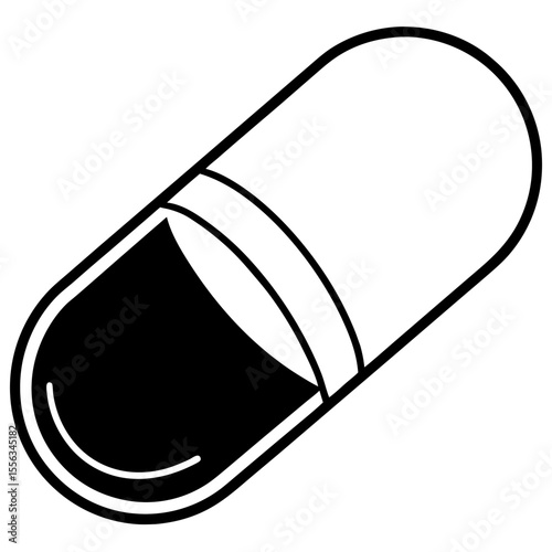 Health Capsule Line Vector