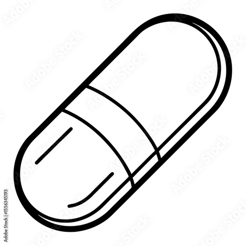 Health Capsule Line Vector