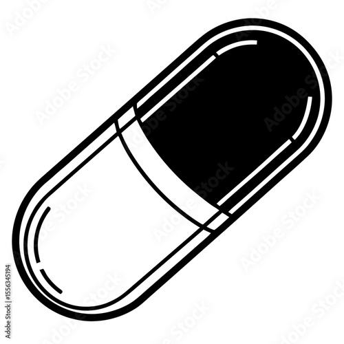 Health Capsule Line Vector