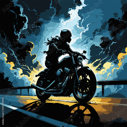 biker vector illustration with details and realism