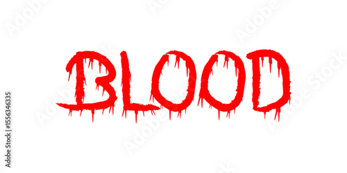 Bloody Red Spilled Blood Dripping Horror Text Graphic