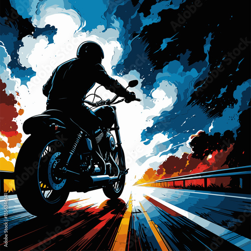 biker vector illustration with details and realism