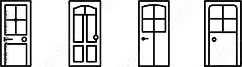 Four Different Door Designs: Modern, Classic, and Traditional Styles Illustrated