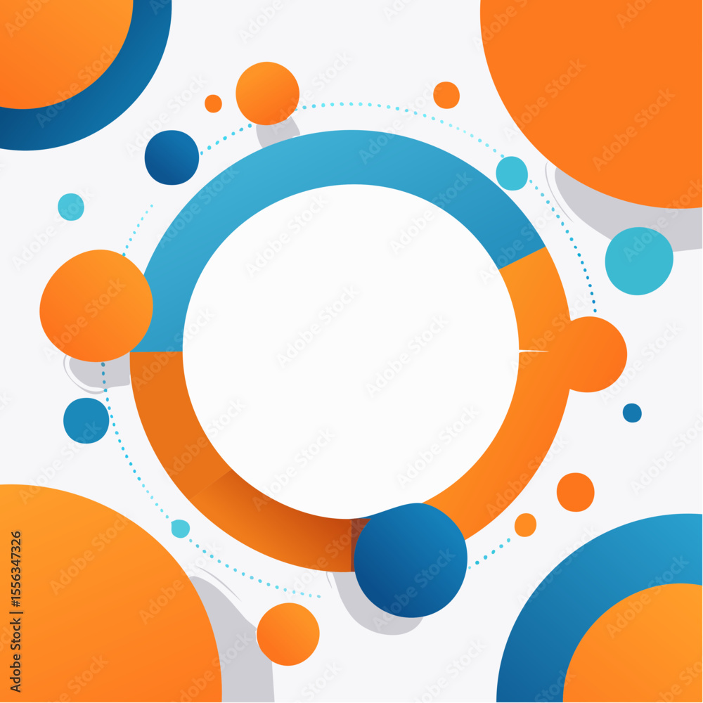 Fototapeta premium Abstract Geometric Background with Blue and Orange Circles