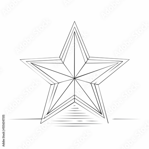 Abstract Geometric Star Line Drawing