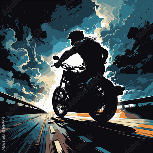 biker vector illustration with details and realism