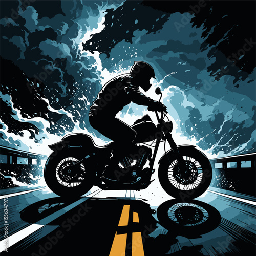 biker vector illustration with details and realism