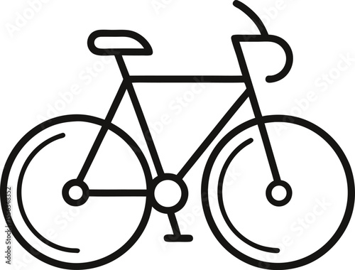 Outline icon of a bicycle on a white background