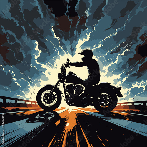 biker vector illustration with details and realism