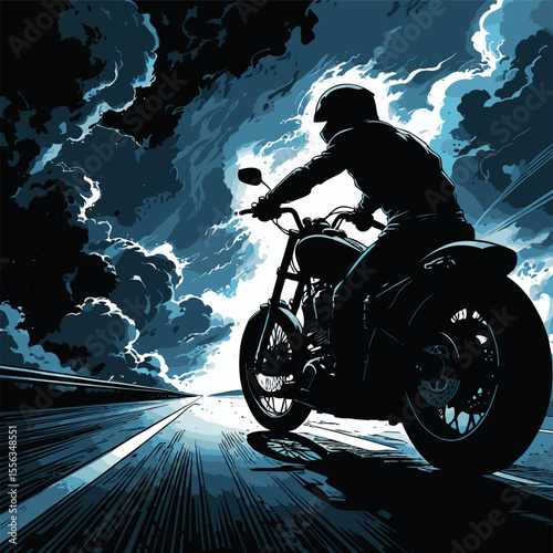 biker vector illustration with details and realism