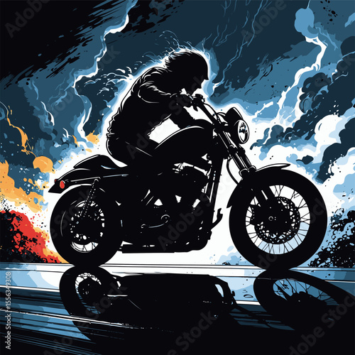 biker vector illustration with details and realism