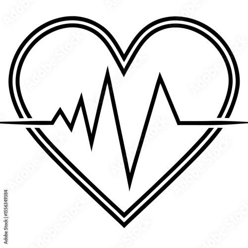Minimal Heartbeat Icon Art
