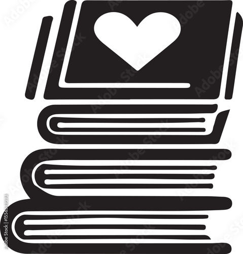 silhouette set stack school books icon vector, black color silhouette 