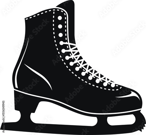 Figure Skating Shoes SVG, Figure Skating Boot Silhouette, Ice skates Icon silhouettes Vector illustration