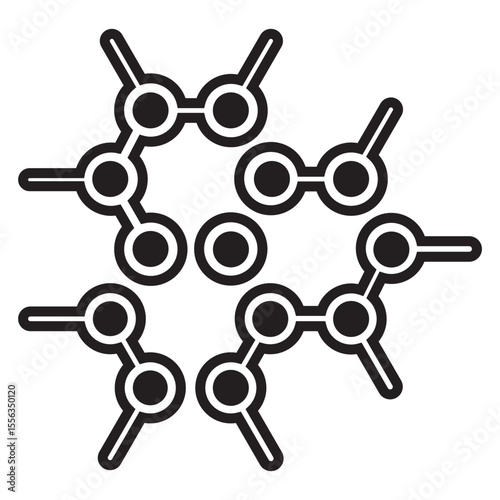 vector illustration of a genetic icon black and white paint splashes