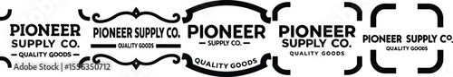 Pioneer Supply Co. Quality Goods Logo Design Elements Set