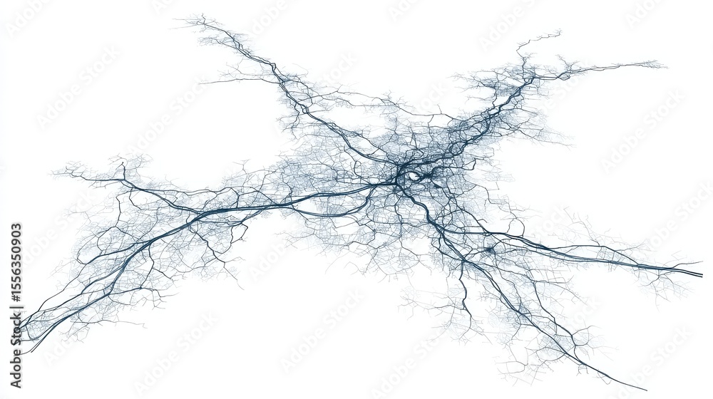 Obraz premium Abstract neural network structure on a white background.