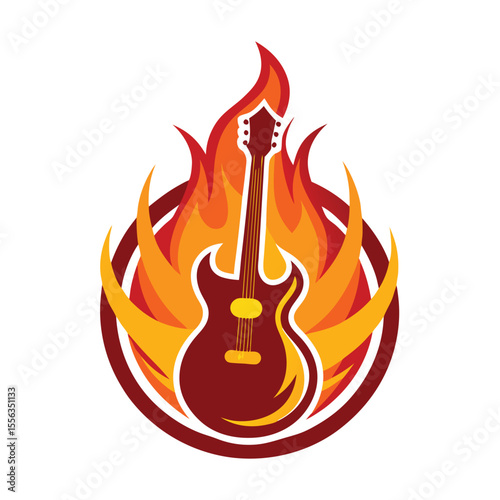Guitar silhouettes set.Acoustic and heavy rock electric guitars musical instruments. Simple set of electric guitar vector icons for web design. Music symbols collection.Vector ilustration