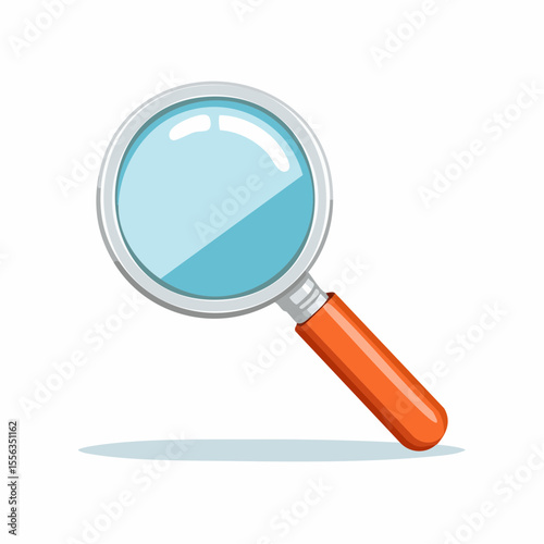 Orange Handled Magnifying Glass on White Background