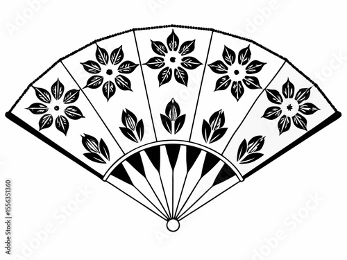 High-Quality Fan Shaped Mandala Pattern Radial Floral Layout Scalable Graphic