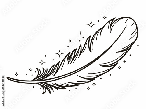 High-Quality Light Feather Icon With Glowing Trail Floating In Scalable Graphic