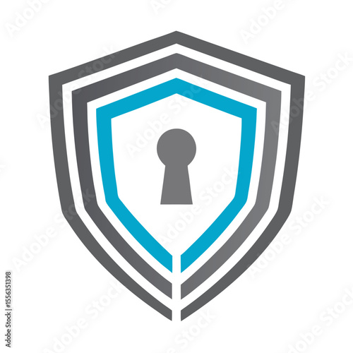 Shield with keyhole symbol security lock