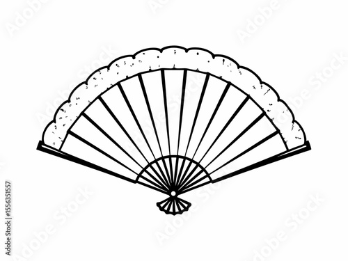 Vibrant Traditional Japanese Fan Icon Origami Paper Patt Vector Art