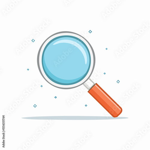 Pixel Art Magnifying Glass with Orange Handle