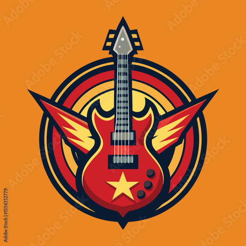 Guitar silhouettes set.Acoustic and heavy rock electric guitars musical instruments. Simple set of electric guitar vector icons for web design. Music symbols collection.Vector ilustration