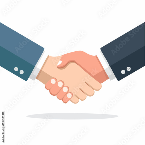 Two Hands in Business Handshake Agreement Illustration