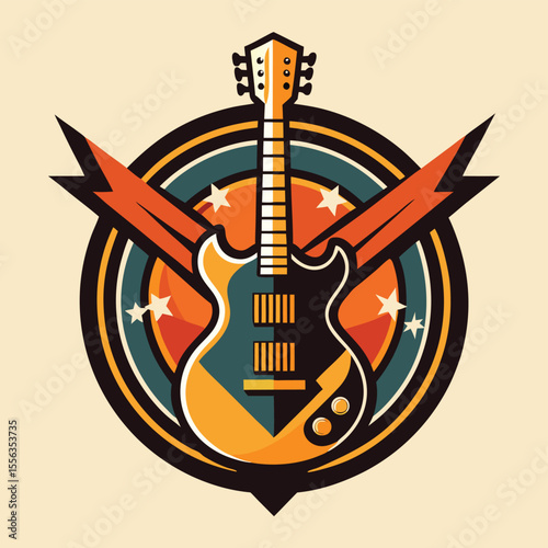 Guitar silhouettes set.Acoustic and heavy rock electric guitars musical instruments. Simple set of electric guitar vector icons for web design. Music symbols collection.Vector ilustration