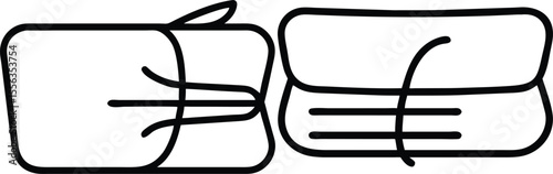Simple Line Art Illustration of Two Tied Parcels or Gifts