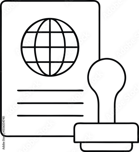 visa document approval / consent / qualified icon