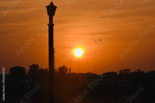 Sunset at the city