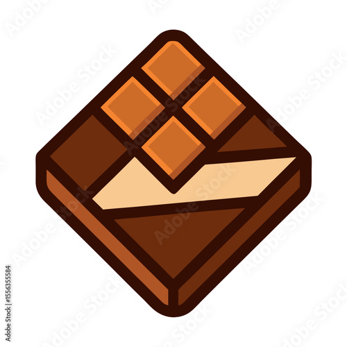 Chocolate Bar Icon with White Background for Design and Creative Projects